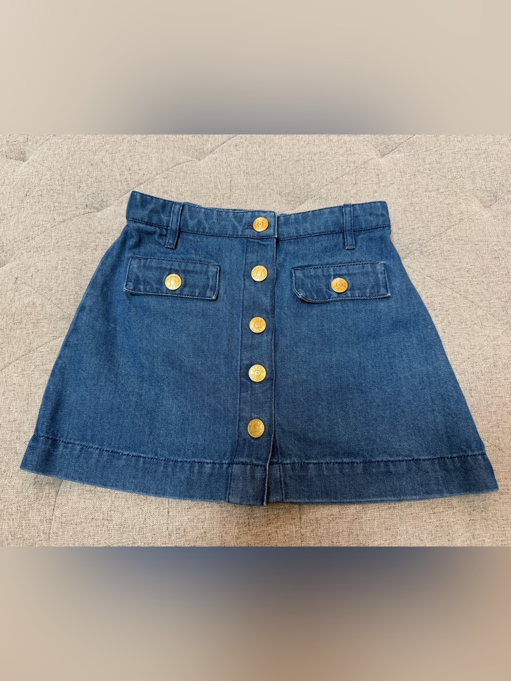 EUC CREWCUTS GIRLS BUTTON FRONT DENIM SKIRT SIZE 7 JEAN SKIRT